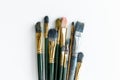 Paint brushes on white background