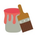 Paint bucket and brush tools Royalty Free Stock Photo