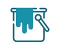 Paint bucket color single isolated icon with solid line and dash style