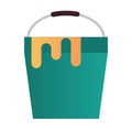 paint bucket construction and renovation tool icon, home repair concept