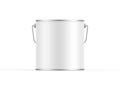 Paint bucket mockup template, white matte paint can with handle for branding and mock up Royalty Free Stock Photo