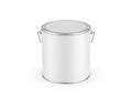 Paint bucket mockup template, white matte paint can with handle for branding and mock up Royalty Free Stock Photo