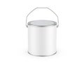 Paint bucket mockup template, white matte paint can with handle for branding and mock up Royalty Free Stock Photo