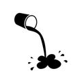 Paint bucket pouring silhouette icon