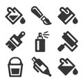 Paint Bucket Tool Icons Set. Vector Royalty Free Stock Photo