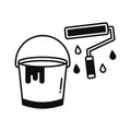 Paint bucket Vector Icon which can easily modify or edit Royalty Free Stock Photo