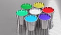 Paint buckets - color wheel