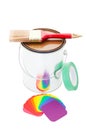 Paint Can and Brush Royalty Free Stock Photo