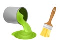 paint can and brush Royalty Free Stock Photo