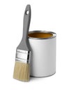 Paint can and brush Royalty Free Stock Photo