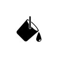 Paint Can and Ink Drop, Bucket Pouring Out. Flat Vector Icon illustration. Simple black symbol on white background. Paint Can, Royalty Free Stock Photo