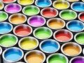 Paint cans color palette Royalty Free Stock Photo