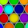 Paint cans color palette, Royalty Free Stock Photo