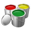 Paint cans isolated