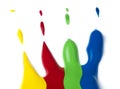 Paint coated on paper. Red, green, blue and yellow colors. Royalty Free Stock Photo