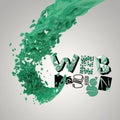 paint color splash with design word WEB DESIGN
