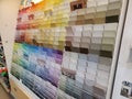 Paint color swatches at home goods store diy