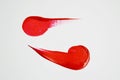 Paint colorful on a white background. paint strokes. Two red drops. Yin-yang