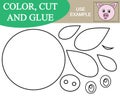 Paint, cut and paste the image of face of pig. Game for children. Royalty Free Stock Photo