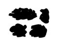 Paint drawing set of smear black and white. Hand drawn abstract illustration grunge elements. Vector abstract objects for design Royalty Free Stock Photo