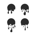 Paint drip stickers or circle labels icon template black color editable. liquid drops symbol vector sign isolated on white