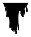 Paint dripping liquid. Flowing oil stain. Set of black drips. Abstract flow stencil, current ink streak or fluid smudge Royalty Free Stock Photo