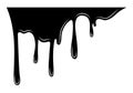 Paint dripping liquid. Flowing oil stain. Set of black drips. Abstract flow stencil, current ink streak or fluid smudge Royalty Free Stock Photo