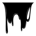 Paint dripping liquid. Flowing oil stain. Set of black drips. Abstract flow stencil, current ink streak or fluid smudge Royalty Free Stock Photo