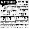 Paint Dripping Liquid Set Vector. Abstract Ink, Paint Splash. Various Blood Splatters. Chocolate, Syrup Leaking. Flows Royalty Free Stock Photo