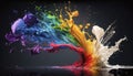 Paint explosion of colors on a dark background Royalty Free Stock Photo