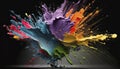 Paint explosion of colors on a dark background Royalty Free Stock Photo