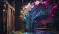 Paint explosion of colors on a dark background Royalty Free Stock Photo