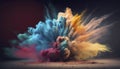 Paint explosion of colors on a dark background Royalty Free Stock Photo