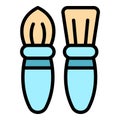 Paint face brush icon vector flat