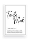 Family meal definition, Minimalist Wording Design, Wall Decor, Wall Decals Vector, Family noun description, Wordings Design Royalty Free Stock Photo