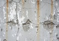 The paint is flaking extensively, exposing the underlying gray material Royalty Free Stock Photo