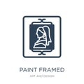 paint framed icon in trendy design style. paint framed icon isolated on white background. paint framed vector icon simple and