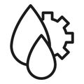 Paint gear icon outline vector. Edit tool