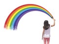 Paint girl rainbow Royalty Free Stock Photo