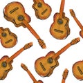 Paint Guitar Seamless Pattern Art