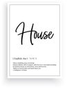 House definition, vector. Minimalist poster design. Wall decals, noun description. Wording Design isolated on white background Royalty Free Stock Photo