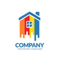 Paint house logo Concept for home decoration Royalty Free Stock Photo