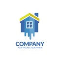 Paint house logo Concept for home decoration Royalty Free Stock Photo
