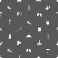 Paint icons seamless gray and white pattern Royalty Free Stock Photo