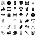 Paint icons set, simple style Royalty Free Stock Photo