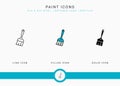 Paint icons set vector illustration with solid icon line style. Color palette design concept. Royalty Free Stock Photo