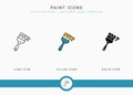 Paint icons set vector illustration with solid icon line style. Color palette design concept. Royalty Free Stock Photo