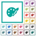 Paint kit flat color icons with quadrant frames Royalty Free Stock Photo