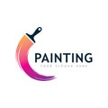 Paint logo full color luxury design style. Creative Brush concept