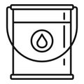 Paint metal bucket icon, outline style